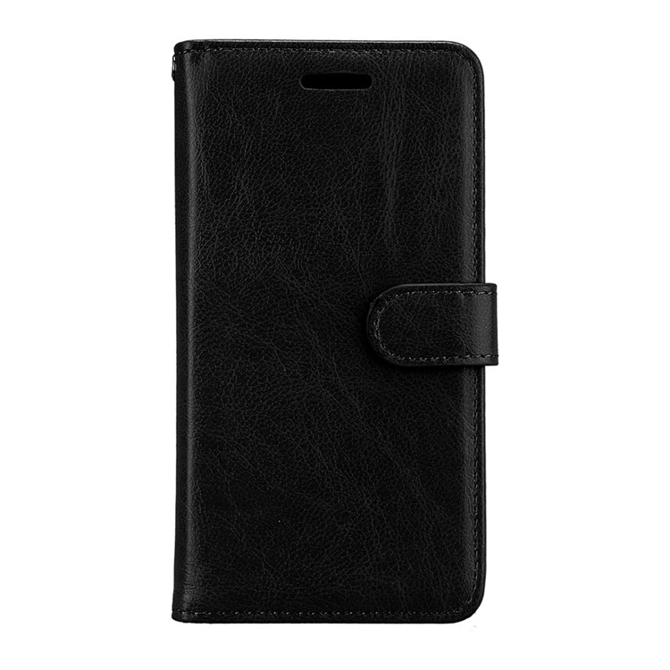 Pure Color Crazy Horse Wallet Stand Protective Leather Case for Nokia 3 - Black-4
