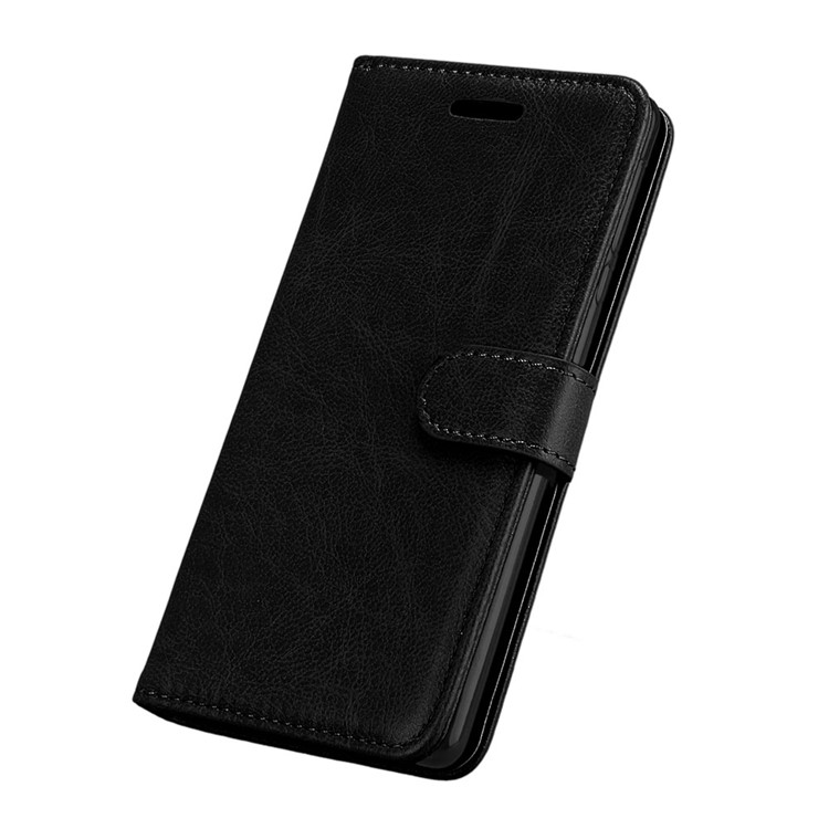 Pure Color Crazy Horse Wallet Stand Protective Leather Case for Nokia 3 - Black-6