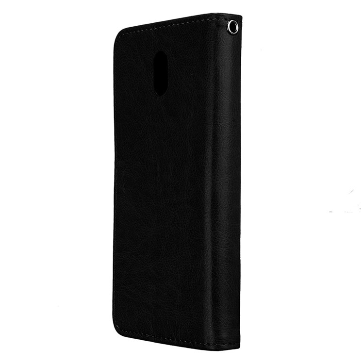Pure Color Crazy Horse Wallet Stand Protective Leather Case for Nokia 3 - Black-8