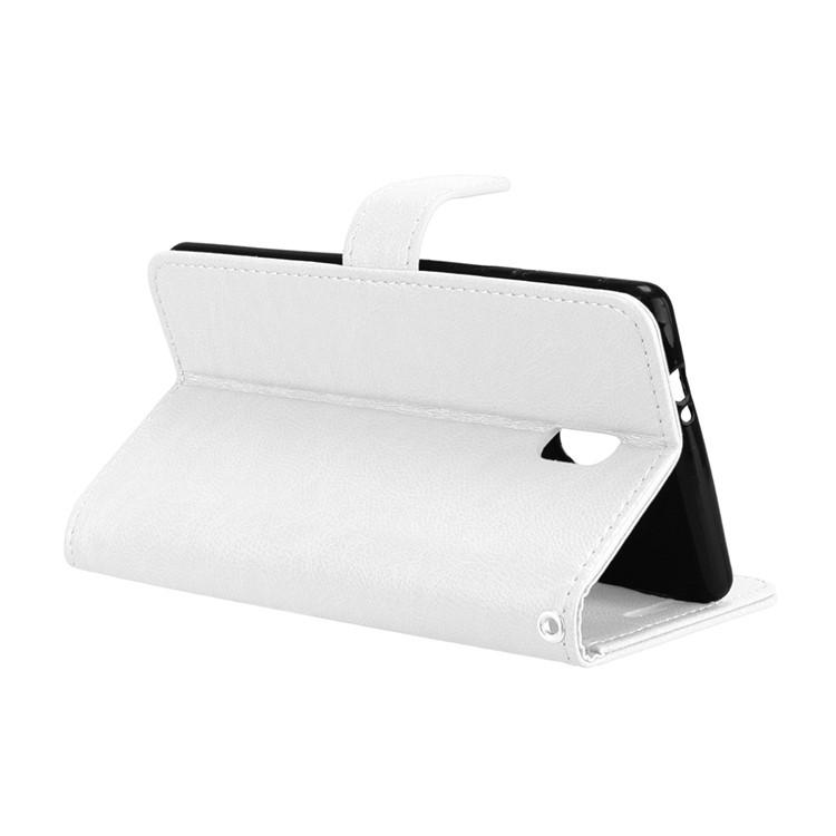 Pure Color Crazy Horse Wallet Stand Protective Leather Cover for Nokia 3 - White-14
