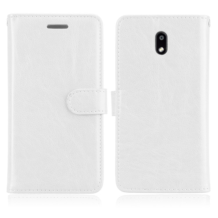 Pure Color Crazy Horse Wallet Stand Protective Leather Cover for Nokia 3 - White-2