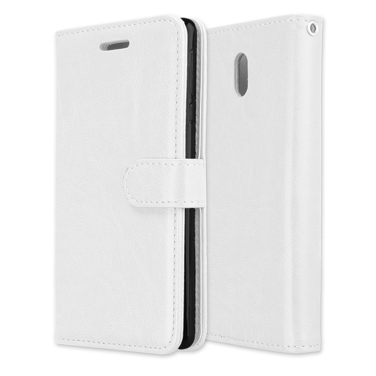 Pure Color Crazy Horse Wallet Stand Protective Leather Cover for Nokia 3 - White-3