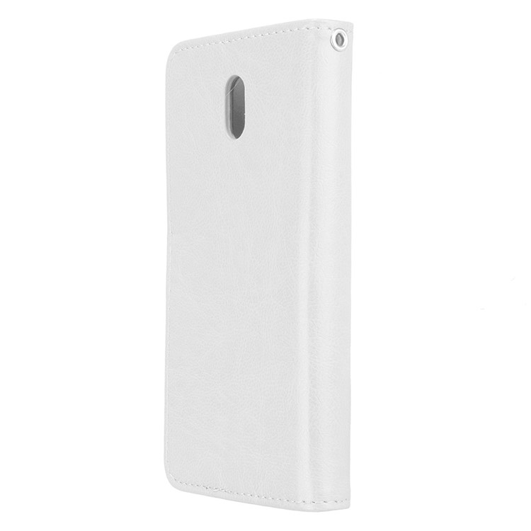 Pure Color Crazy Horse Wallet Stand Protective Leather Cover for Nokia 3 - White-8