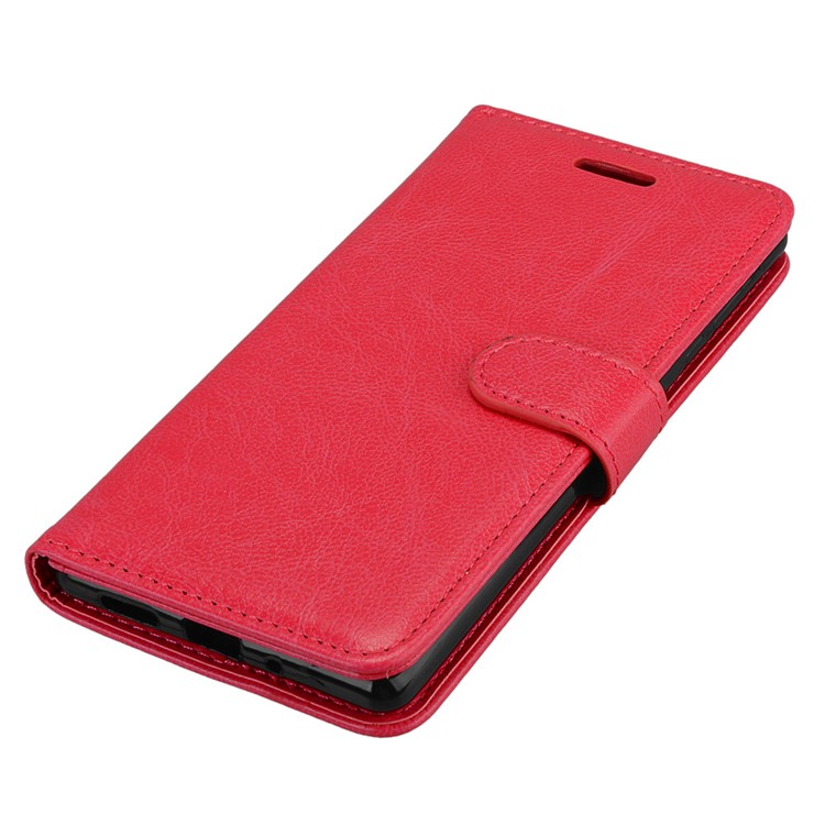 Pure Color Crazy Horse Wallet Stand Protective Leather Shell for Nokia 3 - Red-11