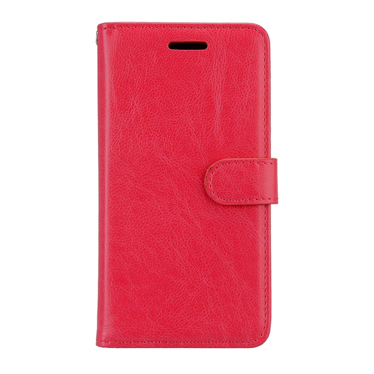 Pure Color Crazy Horse Wallet Stand Protective Leather Shell for Nokia 3 - Red-4
