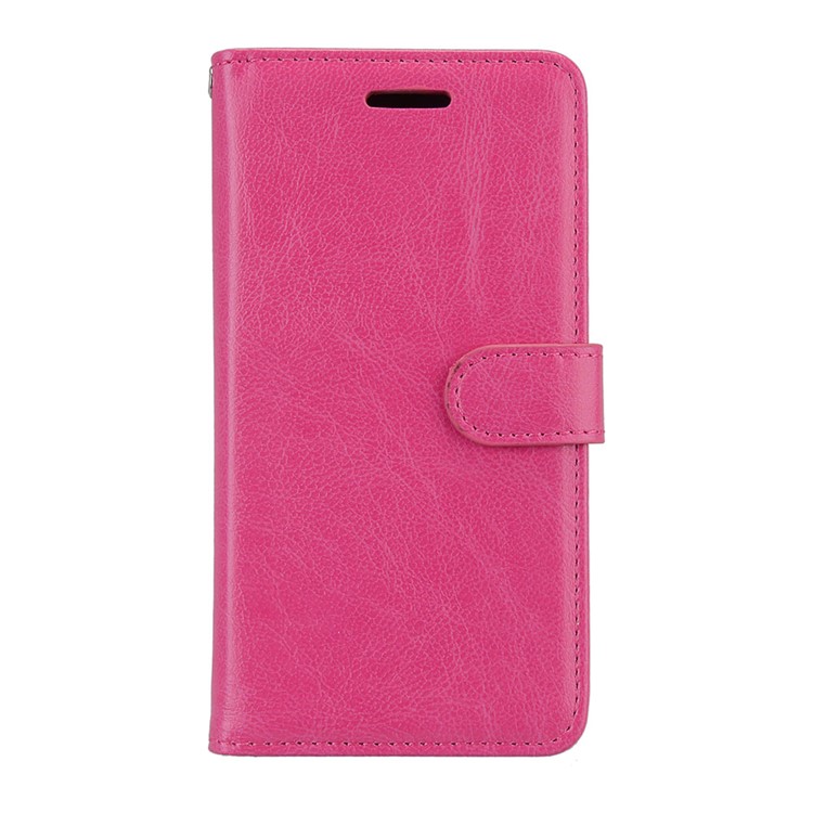 Pure Color Crazy Horse Wallet Stand Protective Leather Mobile Phone Case for Nokia 3 - Rose-4