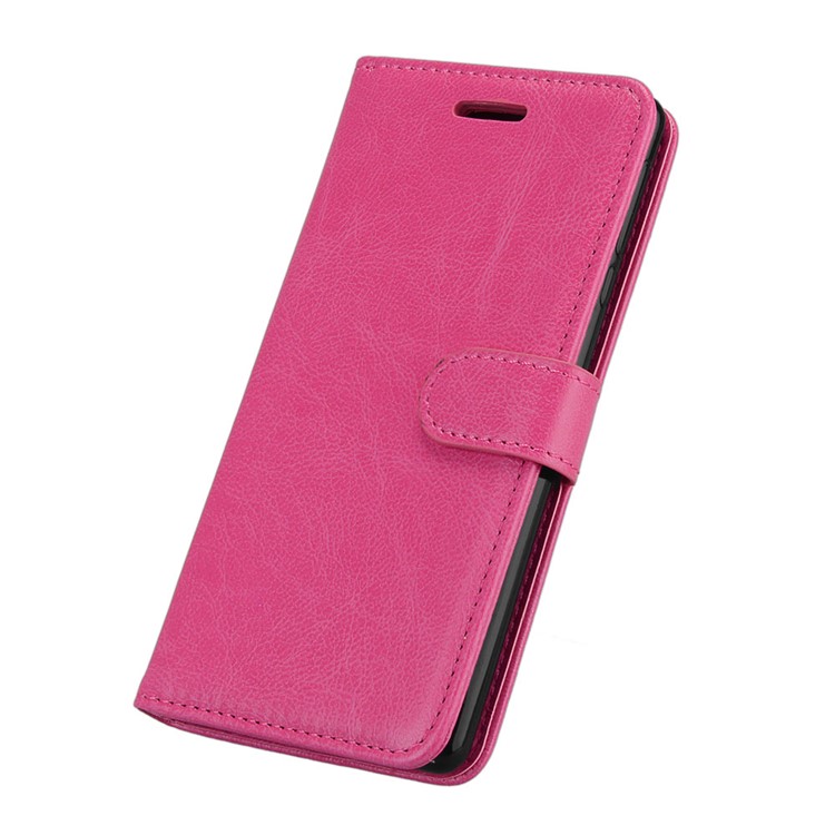 Pure Color Crazy Horse Wallet Stand Protective Leather Mobile Phone Case for Nokia 3 - Rose-6