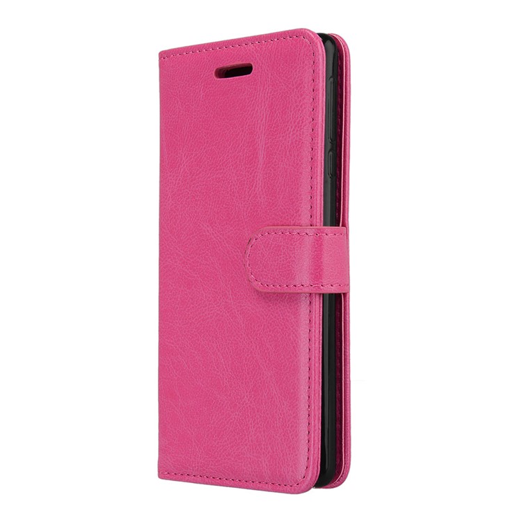 Pure Color Crazy Horse Wallet Stand Protective Leather Mobile Phone Case for Nokia 3 - Rose-7