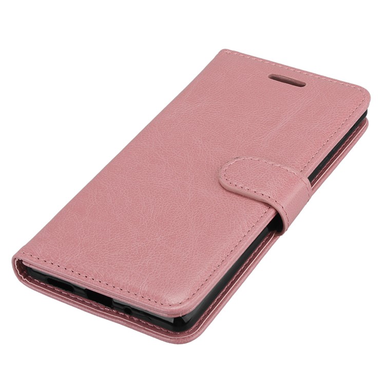 Pure Color Crazy Horse Wallet Stand Protective Leather Cell Phone Case for Nokia 3 - Pink-11