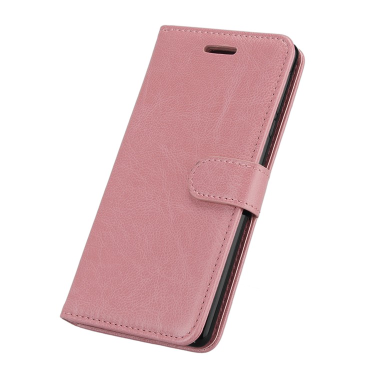 Pure Color Crazy Horse Wallet Stand Protective Leather Cell Phone Case for Nokia 3 - Pink-6