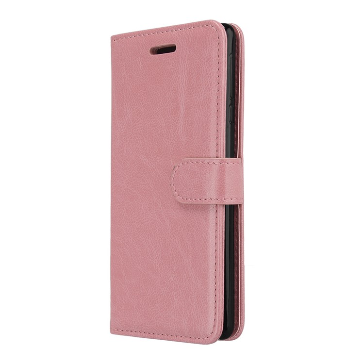 Pure Color Crazy Horse Wallet Stand Protective Leather Cell Phone Case for Nokia 3 - Pink-7