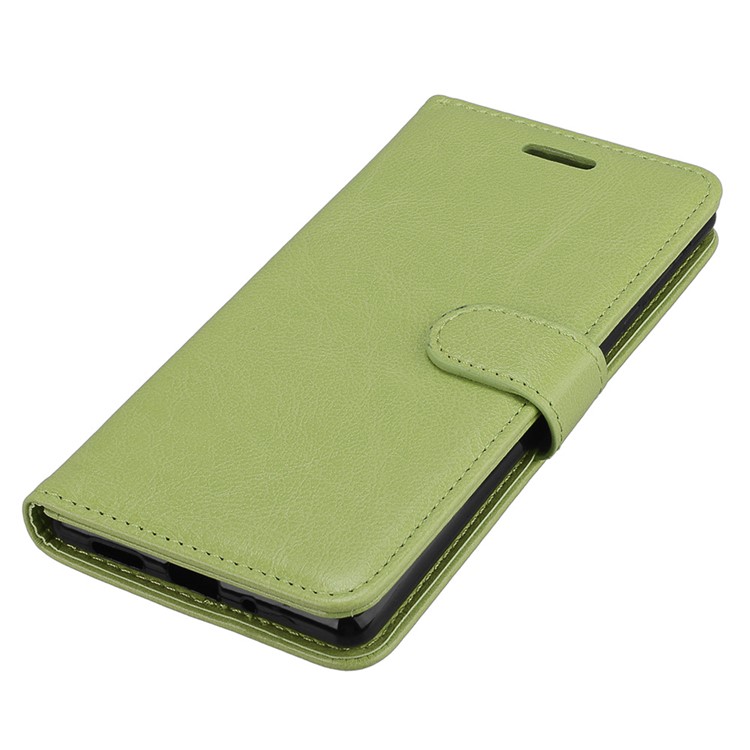 Pure Color Crazy Horse Wallet Stand Protective Leather Mobile Phone Shell for Nokia 3 - Green-11