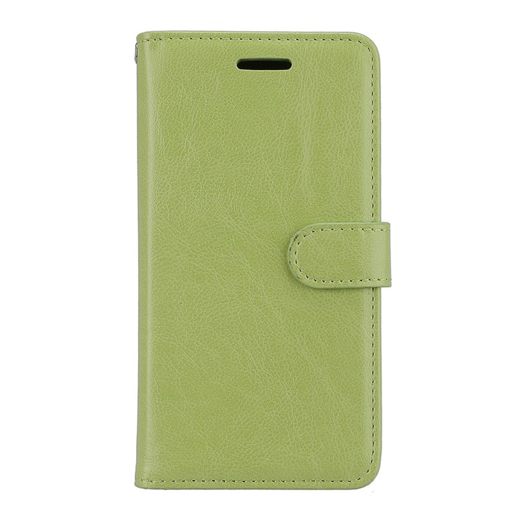 Pure Color Crazy Horse Wallet Stand Protective Leather Mobile Phone Shell for Nokia 3 - Green-4