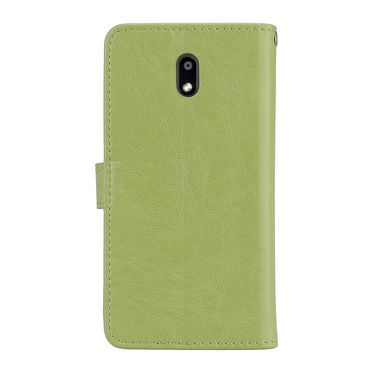Pure Color Crazy Horse Wallet Stand Protective Leather Mobile Phone Shell for Nokia 3 - Green-5