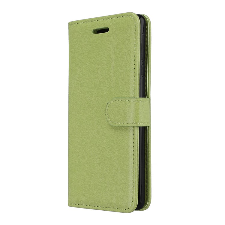 Pure Color Crazy Horse Wallet Stand Protective Leather Mobile Phone Shell for Nokia 3 - Green-7