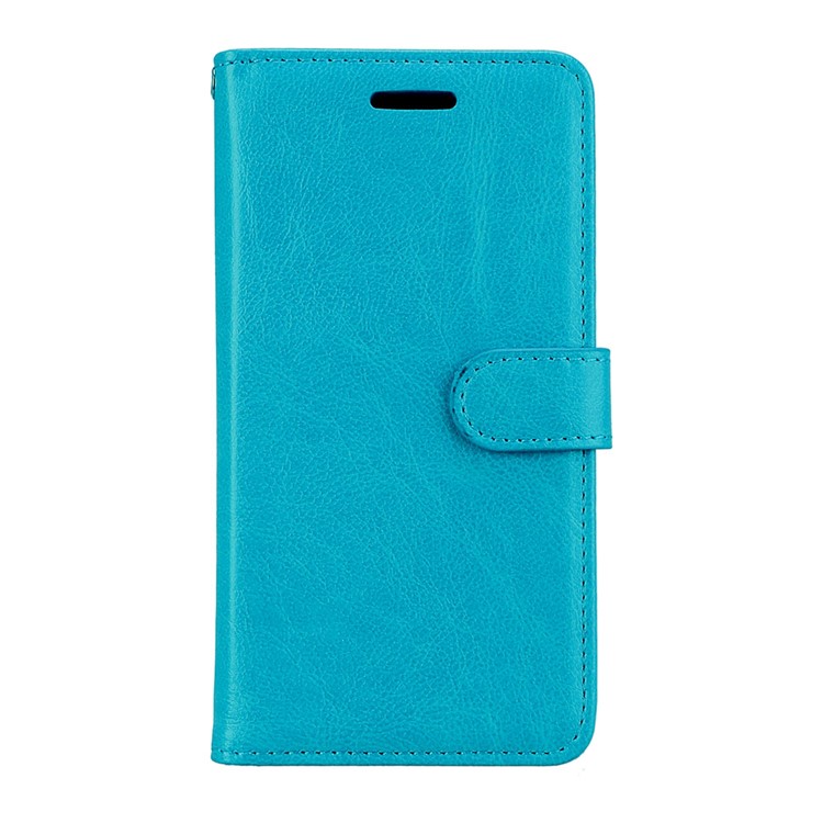 Pure Color Crazy Horse Wallet Stand Protective Leather Cell Phone Shell for Nokia 3 - Blue-4