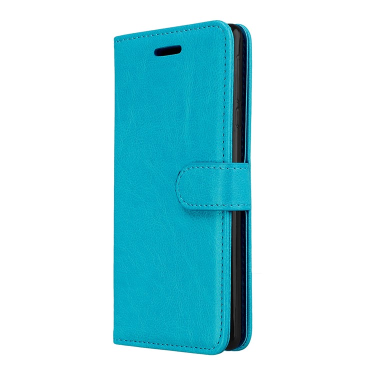 Pure Color Crazy Horse Wallet Stand Protective Leather Cell Phone Shell for Nokia 3 - Blue-7