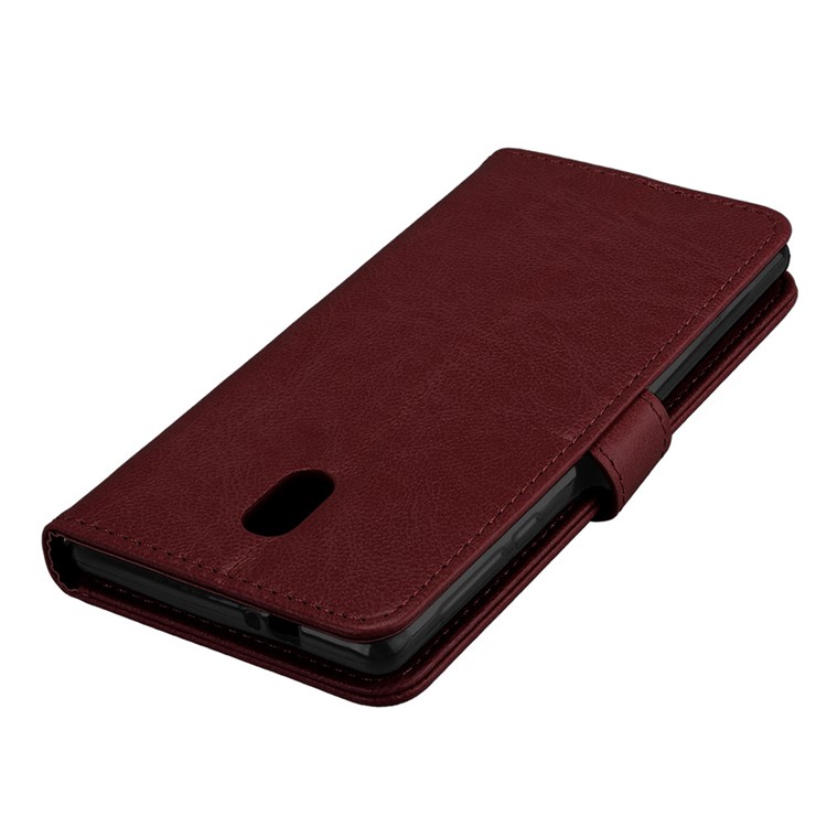 Pure Color Crazy Horse Wallet Stand Leather Protective Case for Nokia 3 - Brown-12