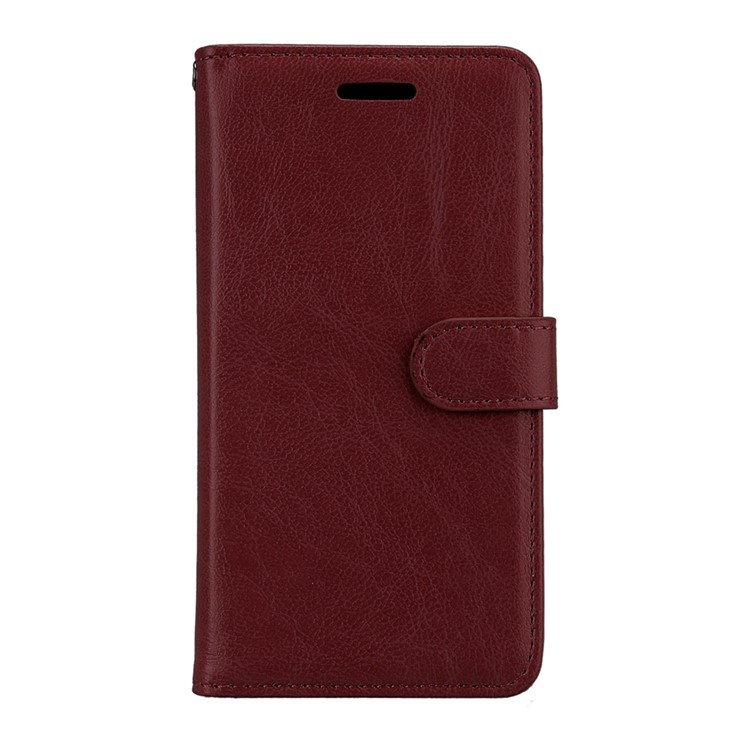 Pure Color Crazy Horse Wallet Stand Leather Protective Case for Nokia 3 - Brown-4
