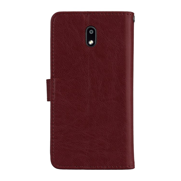 Pure Color Crazy Horse Wallet Stand Leather Protective Case for Nokia 3 - Brown-5
