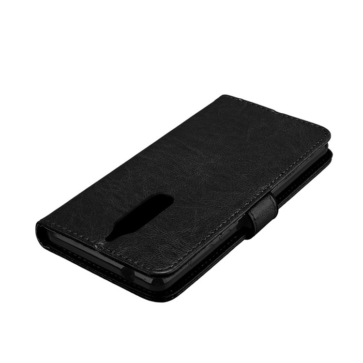 Pure Color Crazy Horse Wallet Stand Protective Leather Case for Nokia 5 - Black-12