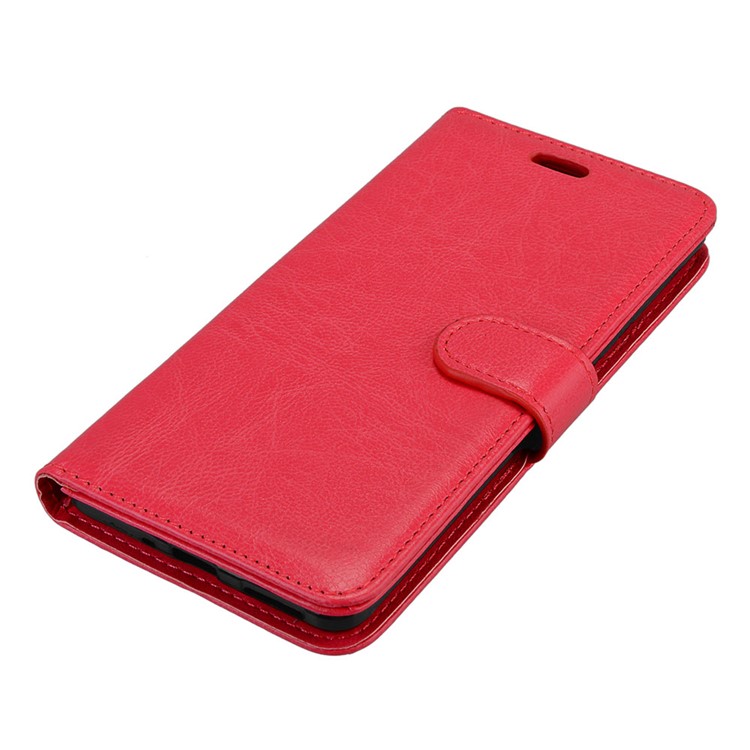 Pure Color Crazy Horse Wallet Stand Protective Leather Shell for Nokia 5 - Red-11