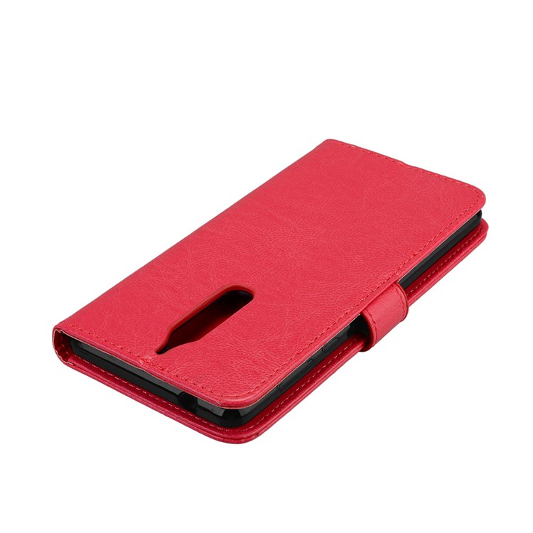 Pure Color Crazy Horse Wallet Stand Protective Leather Shell for Nokia 5 - Red-12