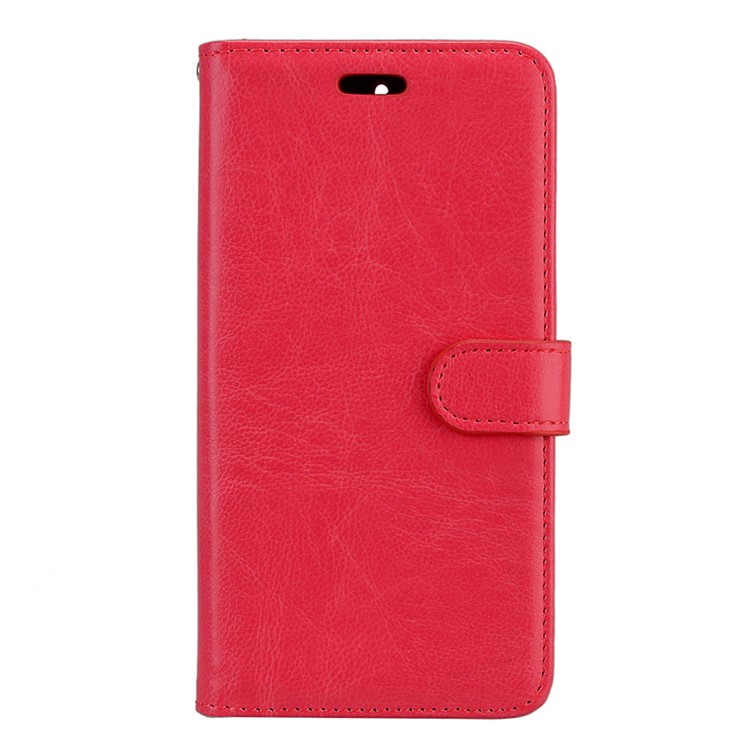 Pure Color Crazy Horse Wallet Stand Protective Leather Shell for Nokia 5 - Red-4