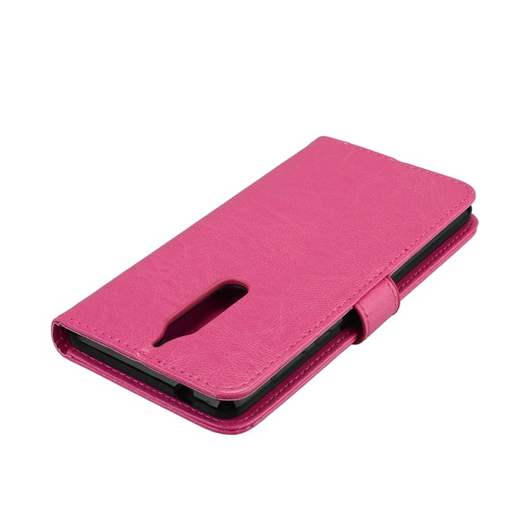 Pure Color Crazy Horse Wallet Stand Protective Leather Casing for Nokia 5 - Rose-12
