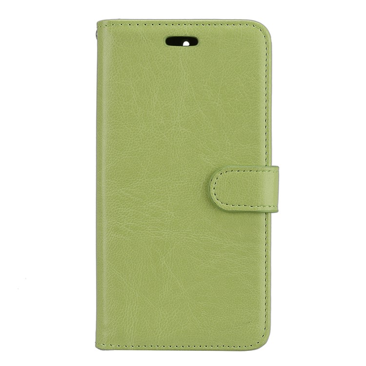 Pure Color Crazy Horse Wallet Stand Protective Leather Cell Phone Case for Nokia 5 - Green-4