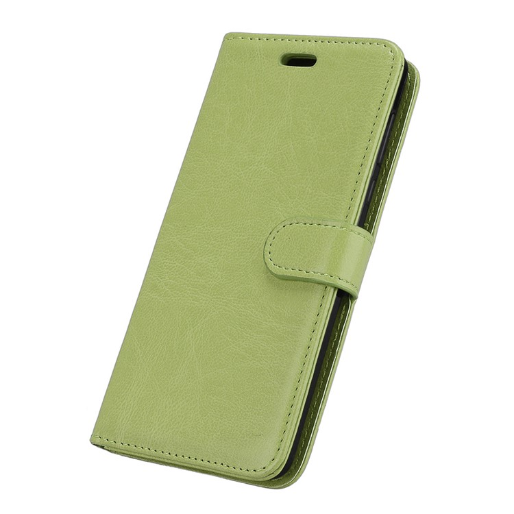 Pure Color Crazy Horse Wallet Stand Protective Leather Cell Phone Case for Nokia 5 - Green-6