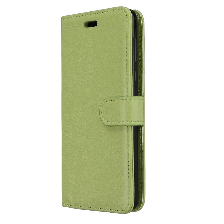 Pure Color Crazy Horse Wallet Stand Protective Leather Cell Phone Case for Nokia 5 - Green-7