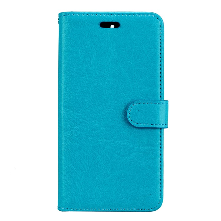 Pure Color Crazy Horse Wallet Stand Protective Leather Mobile Phone Cover for Nokia 5 - Blue-4