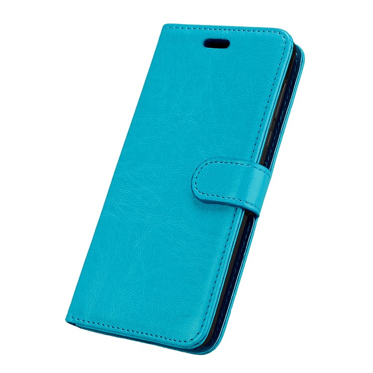 Pure Color Crazy Horse Wallet Stand Protective Leather Mobile Phone Cover for Nokia 5 - Blue-6