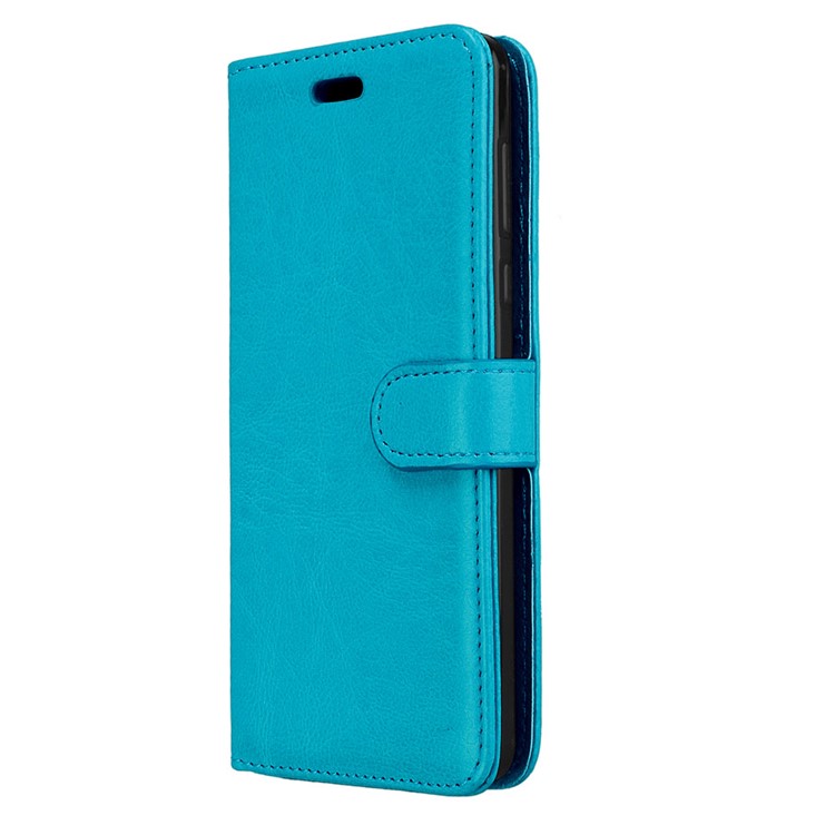 Pure Color Crazy Horse Wallet Stand Protective Leather Mobile Phone Cover for Nokia 5 - Blue-7