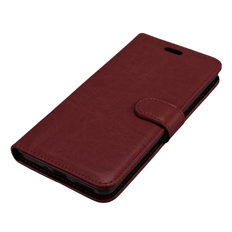 Pure Color Crazy Horse Wallet Stand Protective Leather Cell Phone Cover for Nokia 5 - Brown-11
