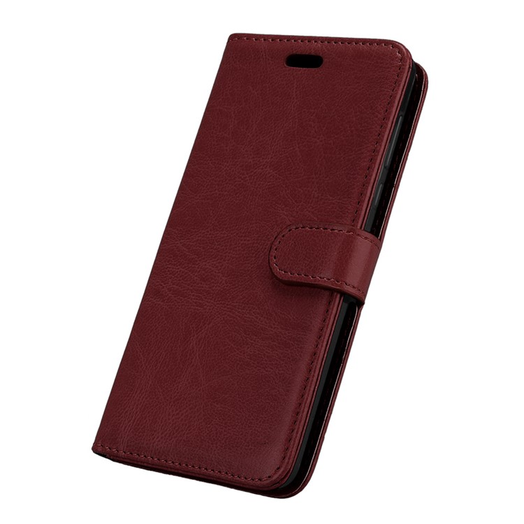 Pure Color Crazy Horse Wallet Stand Protective Leather Cell Phone Cover for Nokia 5 - Brown-6