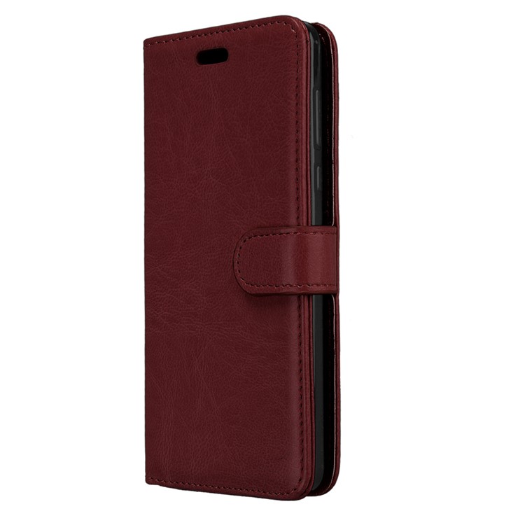 Pure Color Crazy Horse Wallet Stand Protective Leather Cell Phone Cover for Nokia 5 - Brown-7
