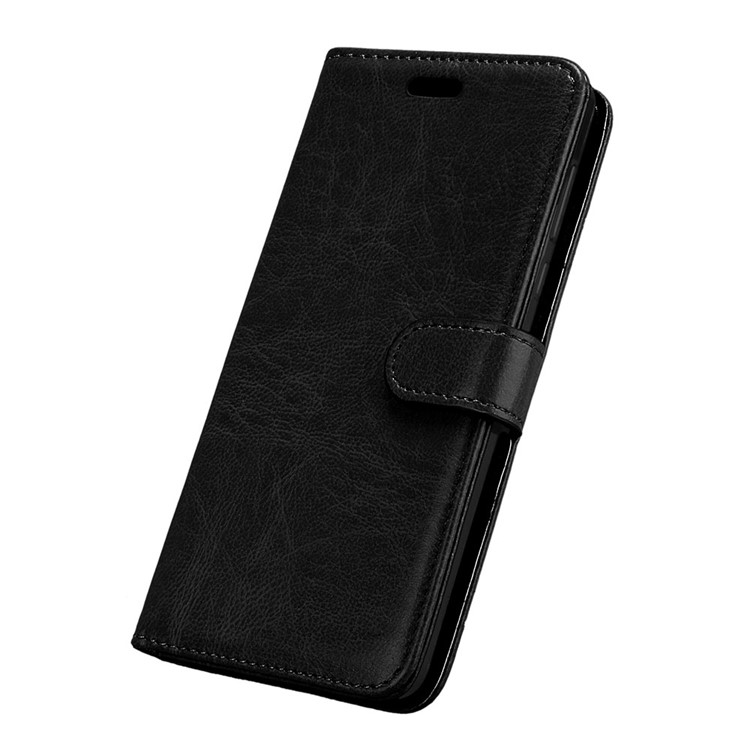 Pure Color Crazy Horse Wallet Stand Protective Leather Case for Nokia 6 - Black-6