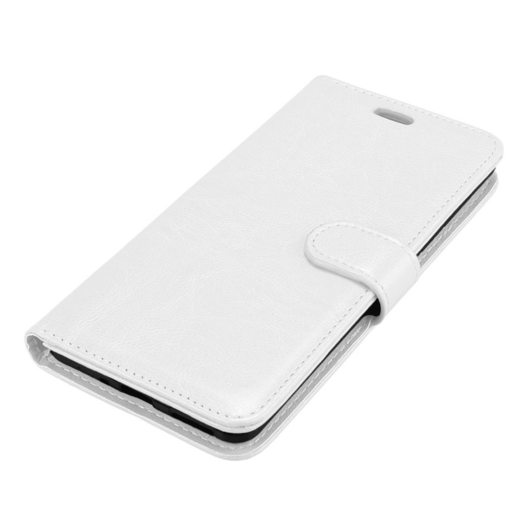 Pure Color Crazy Horse Wallet Stand Protective Leather Cover for Nokia 6 - White-11