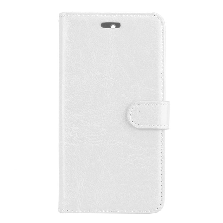 Pure Color Crazy Horse Wallet Stand Protective Leather Cover for Nokia 6 - White-4