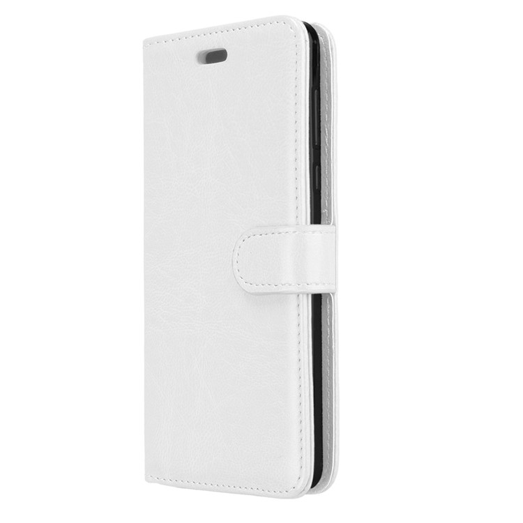 Pure Color Crazy Horse Wallet Stand Protective Leather Cover for Nokia 6 - White-7