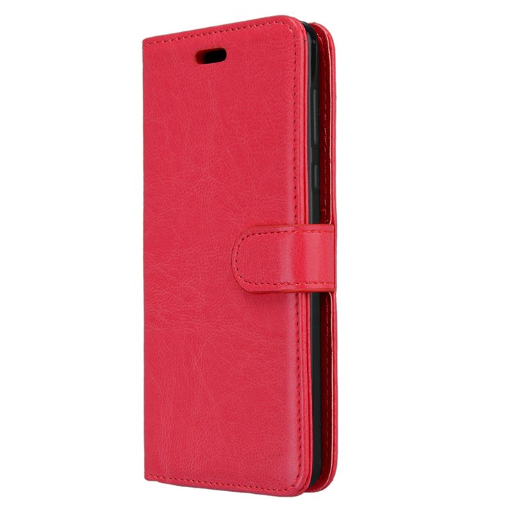 Pure Color Crazy Horse Wallet Stand Protective Leather Shell for Nokia 6 - Red-7