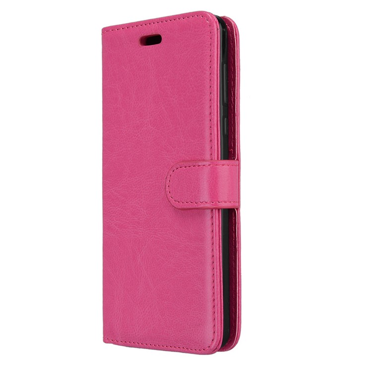 Pure Color Crazy Horse Wallet Stand Protective Leather Mobile Phone Case for Nokia 6 - Rose-7
