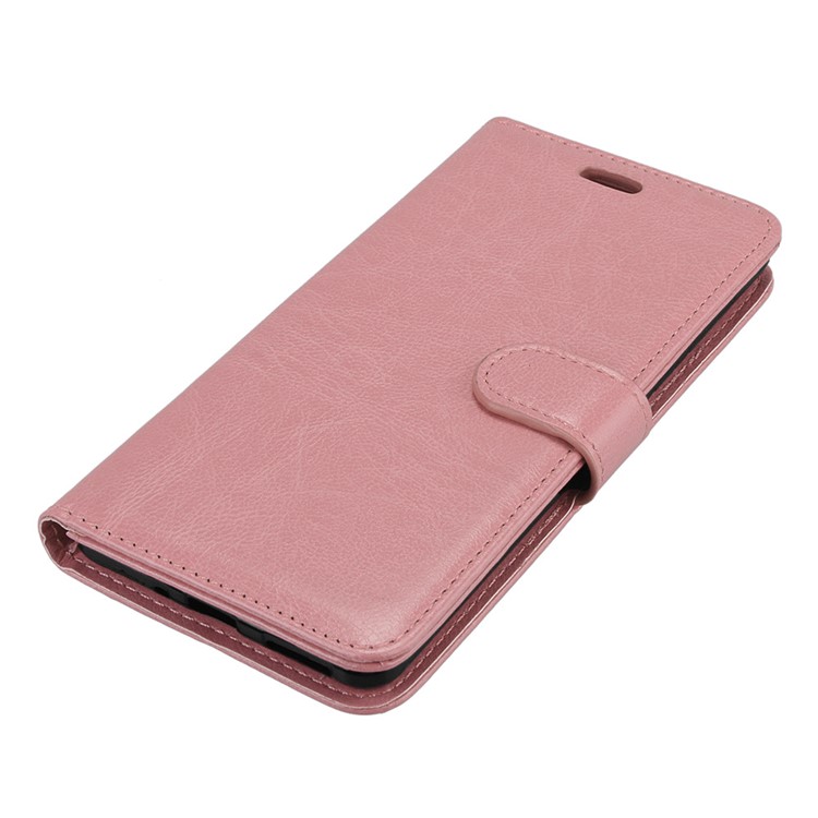 Pure Color Crazy Horse Wallet Stand Protective Leather Casing for Nokia 6 - Pink-11