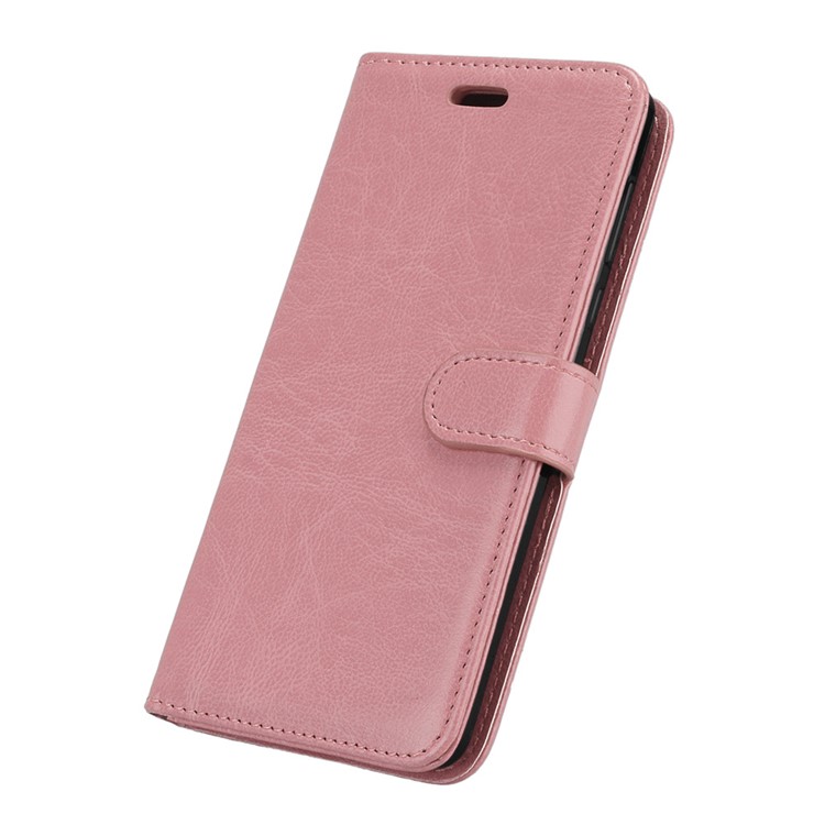 Pure Color Crazy Horse Wallet Stand Protective Leather Casing for Nokia 6 - Pink-6