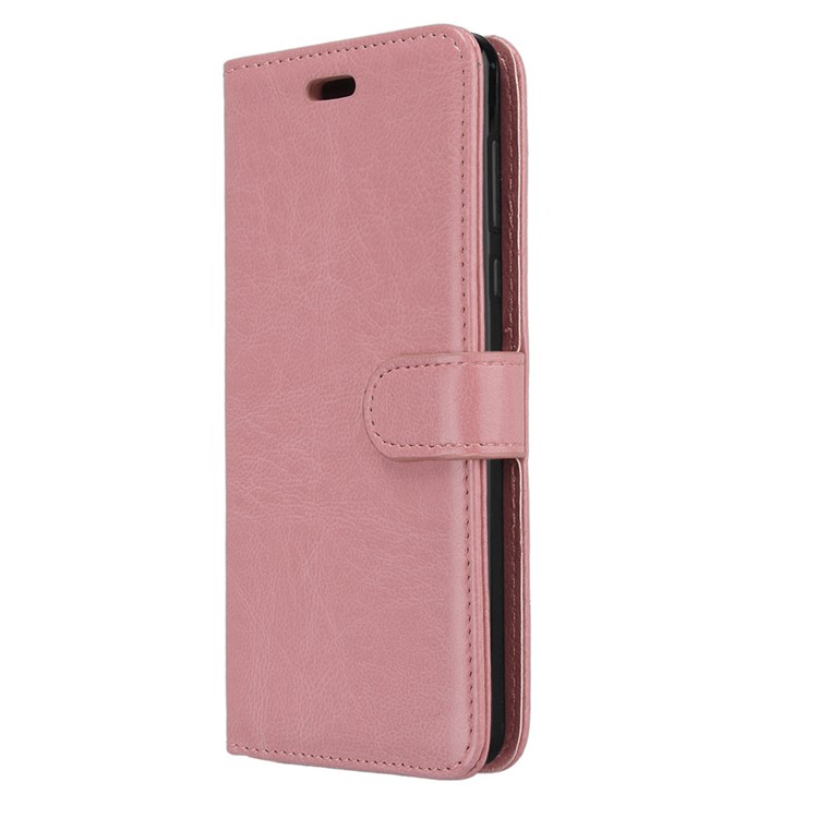 Pure Color Crazy Horse Wallet Stand Protective Leather Casing for Nokia 6 - Pink-7