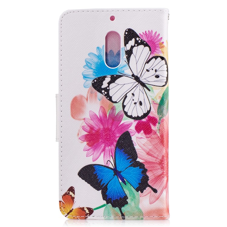 Pattern Printing Leather Wallet Case for Nokia 6 - Vivid Butterflies-3