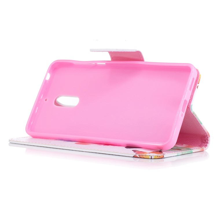 Pattern Printing Leather Wallet Case for Nokia 6 - Vivid Butterflies-5
