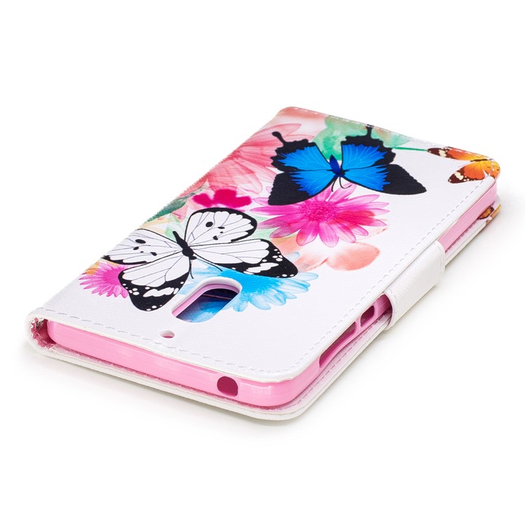 Pattern Printing Leather Wallet Case for Nokia 6 - Vivid Butterflies-7
